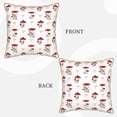 thumbnail image 3 of Fotbe Different Mushrooms Pattern Velvet Decorative Throw Pillow Covers with Elegant Piping, Soft Plush Cushion Cover for Sofa, Bed, Car, Office-18"x18", 3 of 8
