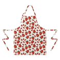 thumbnail image 2 of Red Strawberry Plants Fruit White Pattern Apron-Garden Aprons for Women with Pockets-Cotton Linen Waterproof Kitchen Cooking Gardening Aprons Adjustable for Kitchen,Cooking,BBQ and Salon 33x27 Inch, 2 of 7