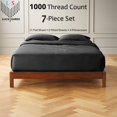 thumbnail image 2 of 7-PC Split King Organic 1000-TC Cotton Sheet Set - 10" Deep Pockets with 4 Pillowcases - Dark Grey, 2 of 7