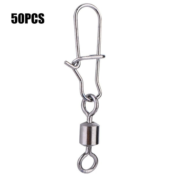 50PCS 2# 4# 5# 6# 8# Fishing Connector Pin Bearing Rolling Swivel Stainless  Steel 