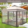 thumbnail image 5 of Costway 11'x11' 2-Tier Pop-Up Gazebo Tent Portable Canopy Shelter Carry Bag Mesh Beige, 5 of 11