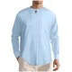 thumbnail image 2 of pstuiky camisa de manga larga para hombre, Camiseta deportiva informal de manga larga con botones y cuello redondo para hombre, color liso salir tops xxxl, 2 of 9