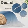 thumbnail image 3 of Navy Blue Grey Ombre Throw Pillow Covers, Farmhouse Gradient Minimalist Soft Breathable Pillow Cases with Invisible Zipper for Sleeping, Small Pillowcases for Couch Bed Sofa Chair 16x24 Inches, 3 of 9
