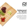 thumbnail image 2 of PJ Wood Rubberwood 14" x 18" Chopping Board for Cutting Fish and Vegetables, 2 of 9