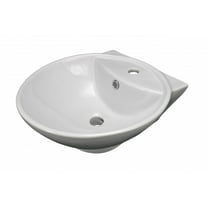 Renovator's Supply Large Lucille 17" Round Countertop Vessel Bathroom Sink White with Overflow