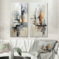 thumbnail image 1 of Designart "Compilation Simplifiée V" Collages Abstraits Ensemble d'Art Mural de 2 - Décoration Murale Abstraite Blanche Ensemble de 2, 1 of 6