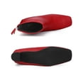 thumbnail image 4 of BLISSFUL STEP Women's Ankle Boots Faux Leather Square Toe Block Heel Zip Up Booties Red 5, 4 of 7