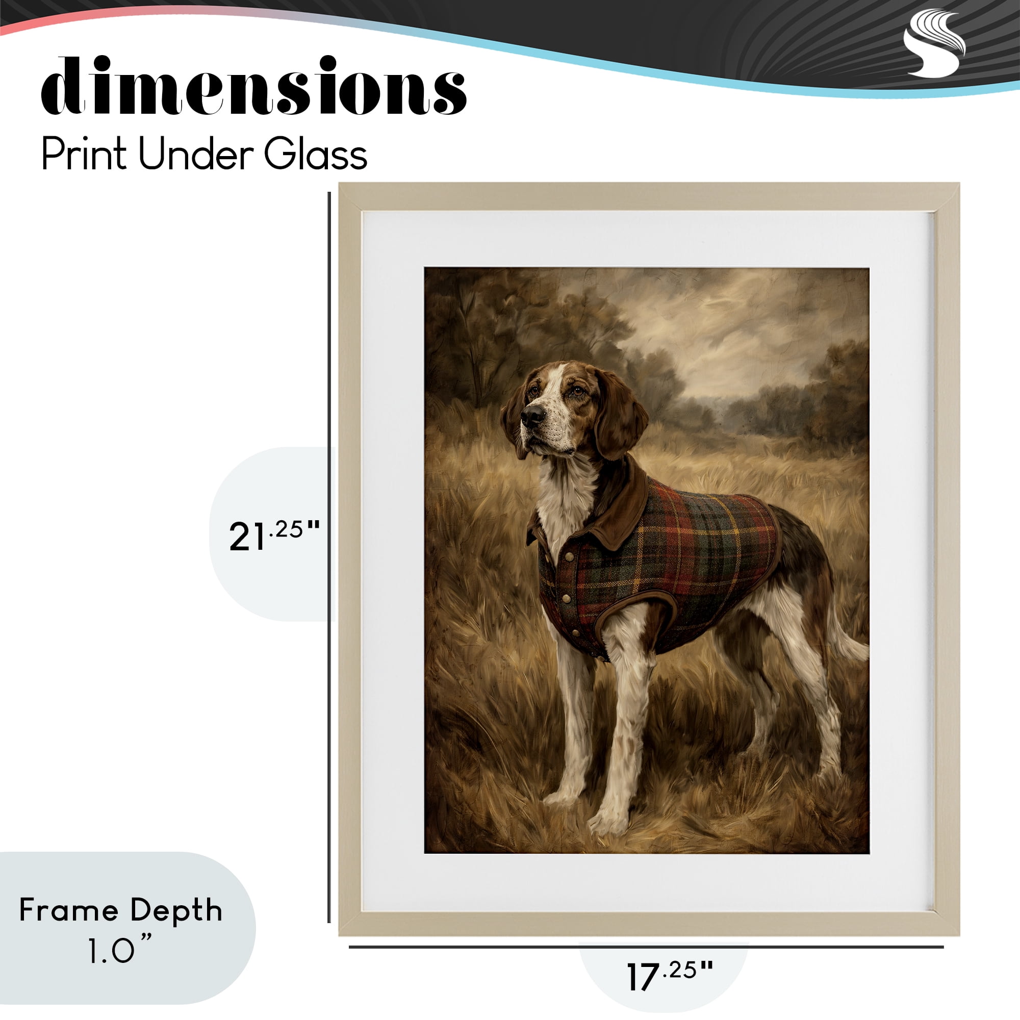 Stupell Industries Hunting Days Plaid Jacket Hound Birch Framed Print Under Glass, design by Kim Allen