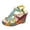 D, variant on Gladiator Sandals for Women Fashion Color Block Platform Wedges Heels Elastic Slingback Pumps Beach Vacation Dress Shoes Size 7.5