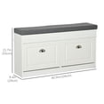 thumbnail image 3 of HOMCOM Shoe Storage Bench with Cushion, 2 Flip Drawers and Adjustable Shelf, 3 of 10