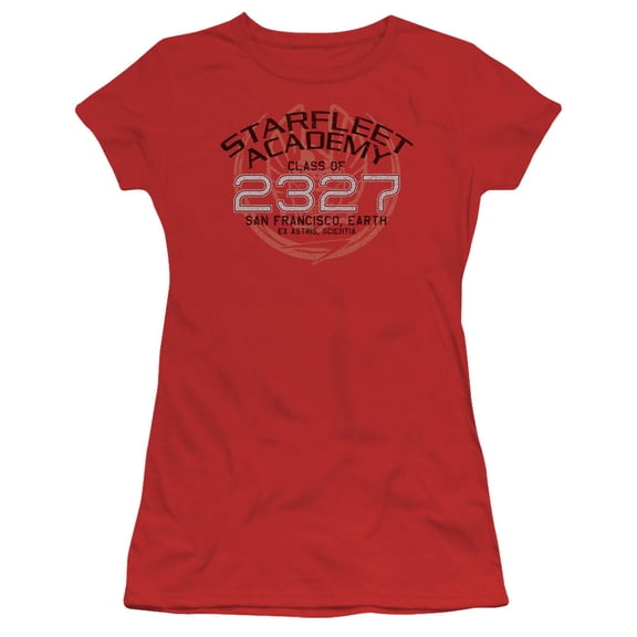 Star Trek Picard Graduation Junior Women's Sheer T-Shirt Red