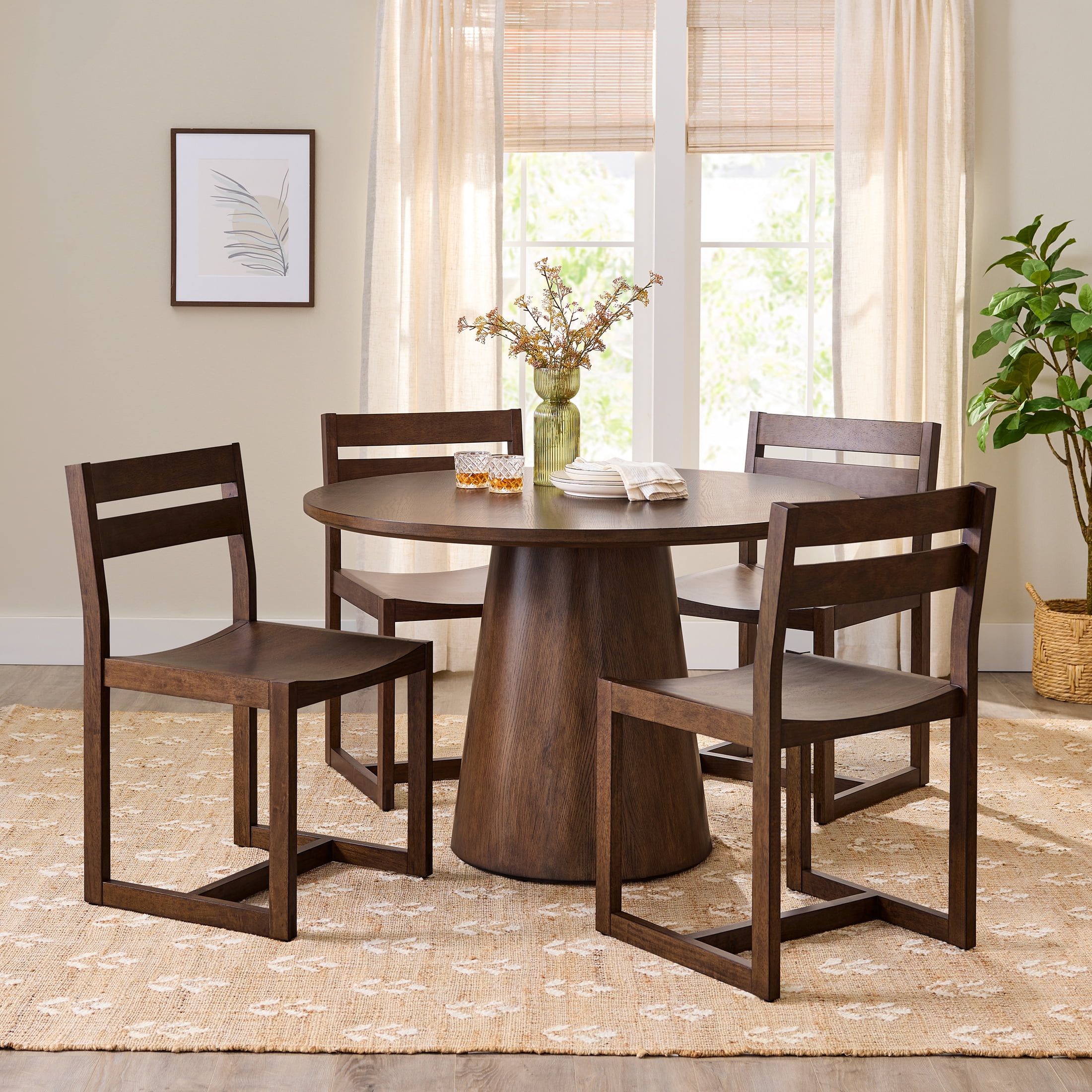 Better Homes & Gardens Bryant Dining Chair, 2 Pack, Walnut Finish