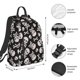 thumbnail image 2 of Balery black white Skull bone Mochila ligera para hombre y mujer: duradera e impermeable, ideal para la escuela, el trabajo, viajes y uso diario., 2 of 7