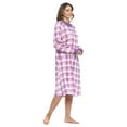 thumbnail image 2 of Casual Nights Women's Plaid Long Sleeve Zip Up Long Nightgown, 2 of 4