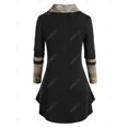 thumbnail image 2 of Camiseta de parche de tela escocesa de talla grande Rosegal  Mangas largas de talla grande, 2 of 5