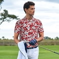 thumbnail image 3 of Fotbe Red Hawthorn Camiseta Polo de Golf para Hombre con Estampado – Camisa Deportiva Transpirable con Cuello Abotonado-3X-Large, 3 of 6