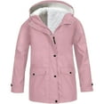 thumbnail image 6 of SUXIAN Girls Winter Jacket All Weather Lined Raincoat Windbreaker Hooded for Outdoor Hiking Camping Thermal Pink 9-10 Years, 6 of 8