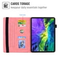 thumbnail image 3 of Dteck Folio Case for 10.9 inch iPad Air 4th Generation 2020 tablet, Muilt-angle Viewing Stand Embossed PU Leather Folio Flip Case with Built-in Card Slots Auto Wake Sleep, Pink, 3 of 5