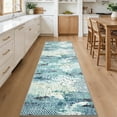 thumbnail image 2 of Garvee 2x6 Modern Abstract Runner Rug Machine Washable Rug, Soft Non-Slip Indoor Carpet for Hallway Bedroom Enterway, Blue, 2 of 6
