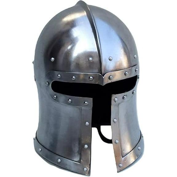 Medieval Barbuta Helmet – Full Face Knight Mask for LARP, Cosplay - Crusader Armor helmet