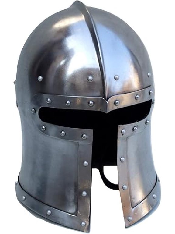 Medieval Barbuta Helmet Full Face Knight Mask for LARP, Cosplay - Crusader Armor helmet