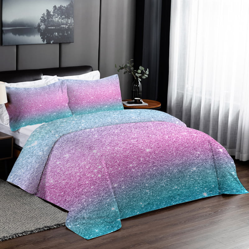 Arightex Colorful Mermaid Bedding Girly Turquoise Blue Pink and Purple ...