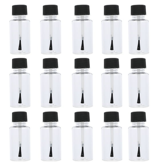EeaseMX 20 botellas de esmalte de uñas de 20 ml, vacías, transparentes, con pincel.