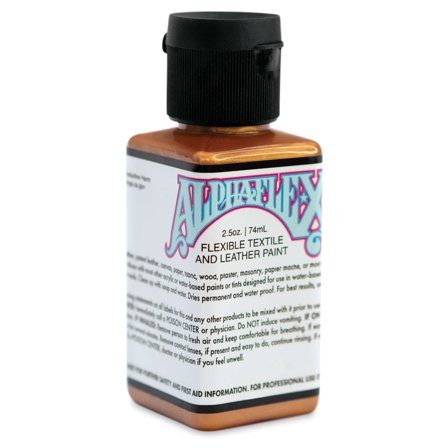 Alpha6 AlphaFlex Textile and Leather Paint - Metallic Bronze, 74 ml, Bottle