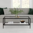 thumbnail image 4 of Evelyn&Zoe Hera 45" Wide Rectangular Coffee Table with Glass Shelf in Blackened Bronze, 4 of 7