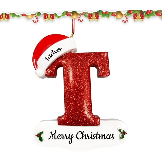 Adornos navideños personalizados de 26 letras, adornos navideños personalizados con bendición de nombre, adornos para árboles de Navidad 2024, para mamá y papá