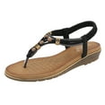 thumbnail image 1 of Dsscvnef Women's Summer Sandals Fashion Comfortable Flip Flop on Shoes Lightweight Elastic Band Pattern Design, 1 of 9