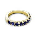thumbnail image 3 of TriJewels 1.08 ctw Blue Sapphire (3.00 mm) 9 Stone Wedding Band in 10K Yellow Gold, 3 of 6
