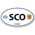 thumbnail image 1 of 9" Scotland Scottish Flag Oval Crest Vinyl Sticker, 1 of 1