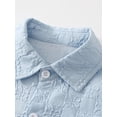 thumbnail image 5 of Fdqin Boys Summer Outfits 6 Pcs Beach Short Sleeve Button Down Shirts and Shorts Vacation Texture Sets for Kids Khaki White Blue 4-5 Years, 5 of 8