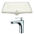 thumbnail image 1 of 18.25-in. W CUPC Rectangle Bathroom Undermount Sink Set In Biscuit - Chrome Hardware AI-22898, 1 of 8