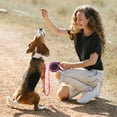 thumbnail image 6 of KUCASI Pink Retractable Dog Leash, 16ft Heavy Duty Walking Dog Leash for Medium Small Dogs up to 44lb, Anti-Slip Handle 360°Tangle-Free Nylon Tape, One-Handed One Button Lock and Release, 6 of 6