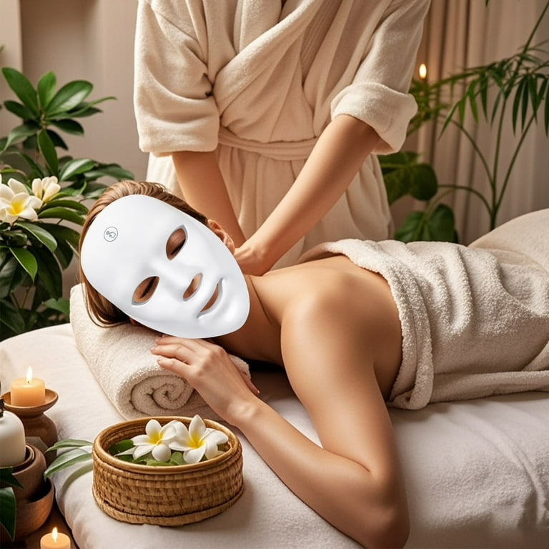 BGFIIPAJG Led Face Mask - 7 Color Light Therapy for Anti-Aging, Acne Wrinkles, Gift for Women