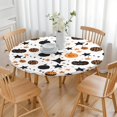 thumbnail image 3 of Halloween Pumpkin Star Pattern Round Fitted Tablecloth with Elastic Edge,Dining Table Cover Waterproof,Outdoor Round Tablecloth for Camping,Dining,Indoor and Outdoor, 3 of 7
