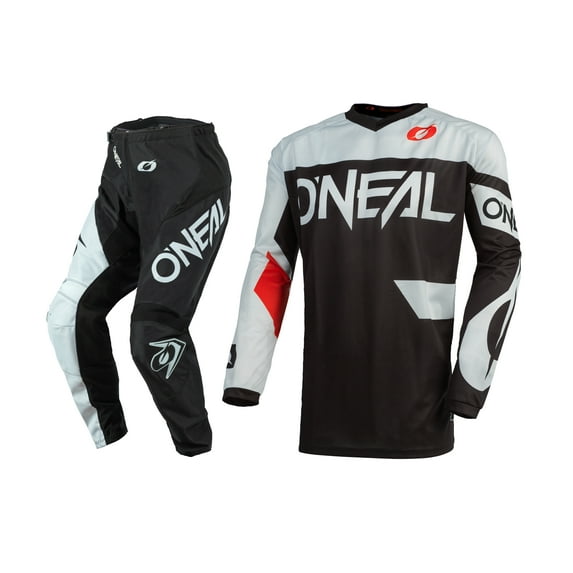 Oneal Element Racewear Black/White Motocross Dirt bike Offroad MX Jersey Pants Combo Package Riding Gear Set Jersey