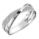 thumbnail image 2 of Anillo de moda Yashi de Dos tonos forma de X para mujer con piedra CZ, 2 of 5