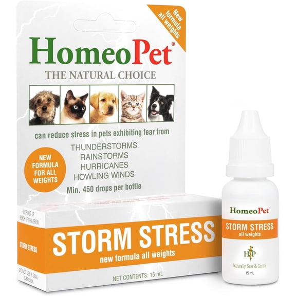 HomeoPet STORM STRESS Calming Support Drops for Pets, 15 mL