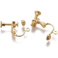 thumbnail image 2 of 50pcs Golden Screw Back Clip on Earring Converters Adjustable Earring Clips 17x13mm with Loop for Non-Pierced Ears Dangle Earring Jewelry Making, 2 of 2
