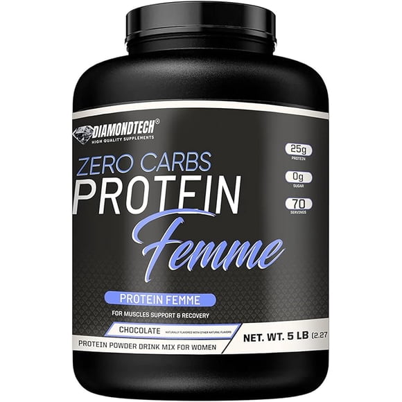 Proteína Whey Femme Diamondtech Chocolate 5lbs con Colágeno Hidrolizado