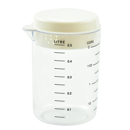 

500ml Kitchen Measuring Cup with Lid Plastic Mixing Jug Graduated Beaker Mug