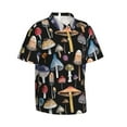 thumbnail image 3 of Xecao Mushrooms and Autumn Leaves print Hawaiian shirt - a stylish short-sleeve button-down for men, perfect for casual beach and tropical outings., 3 of 9