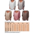 thumbnail image 2 of Frontwalk Women T Shirt V Neck Summer Tops 3/4 Sleeve T-shirt Ladies Soft Tunic Blouse Solid Color Tee Pink 4XL, 2 of 2