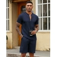 thumbnail image 2 of COOFANDY Men's 2 Pieces Outfits Casual Quarter Zip Polo T Shirt and Shorts Set Athletic Jogging Summer Tracksuit, 2 of 5