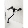 thumbnail image 2 of Kingston Brass KS1210PX Heritage Double-Handle Wall Mount Bathroom Faucet, Matte Black, 2 of 8