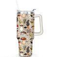 thumbnail image 2 of 40oz Cute Colorful Botanical Mushroom Stainless Steel Flip Straw Tumbler Spill Proof Travel Cup Double Wall Vacuum Insulated Coffee Mug with Top Handle, 2 of 6