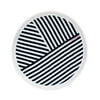 Weddingstar Personalized Round Beach Towel - Navy Blue And White Geometric Striped Pattern